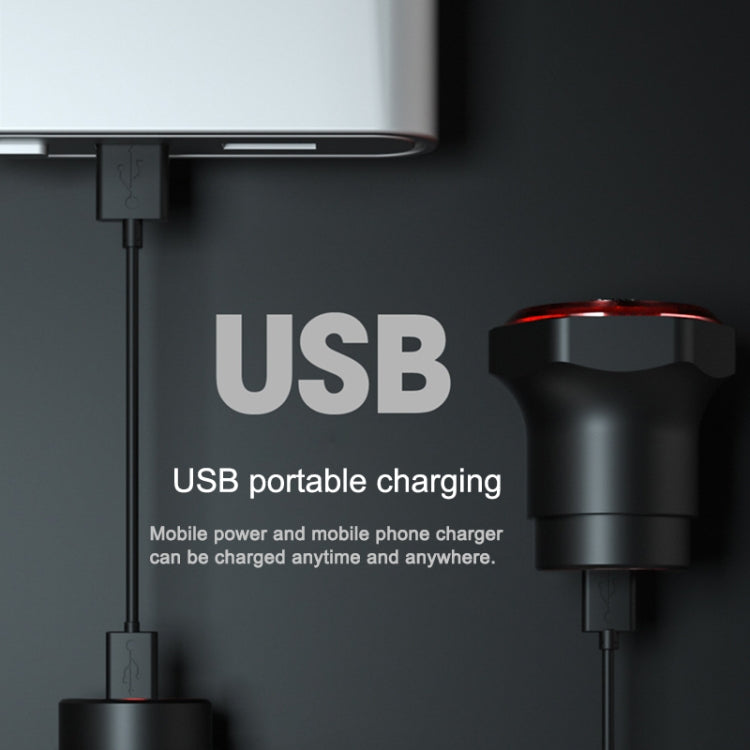 MEROCA MX2 Smart Sensor Brake Tail Light Mountain Bike Light USB Charging Road Bike Night Riding Tail Light