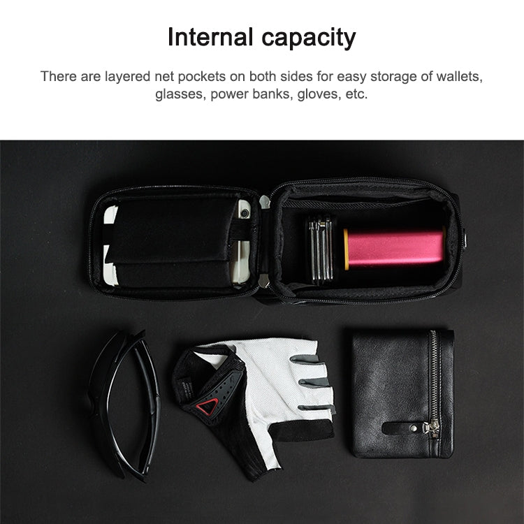 Rhinowalk Bicycle Front Tube Bag Waterproof Mobile Phone Touch Screen Multi-function Bicycle Handlebar Bag