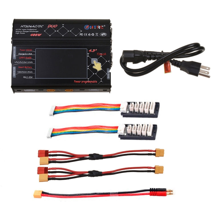HTRC HT206AC/DC DUO 400W Large Color Screen Touch Dual-way Smart Balance Charger,
