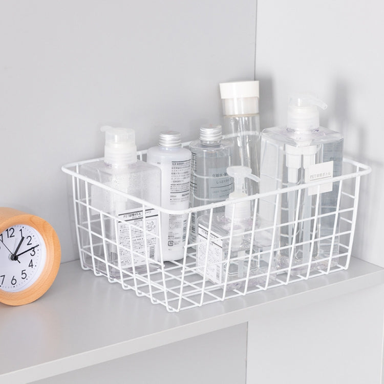 Wrought Iron Tabletop Snack Storage Box Sundries With Cloth Storage Basket