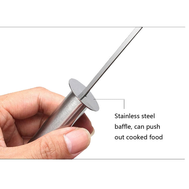 5 PCS Barbecue Pin With Handle BBQ Stainless Steel Grill Skewer Grill Pin With Heat-proof Handle