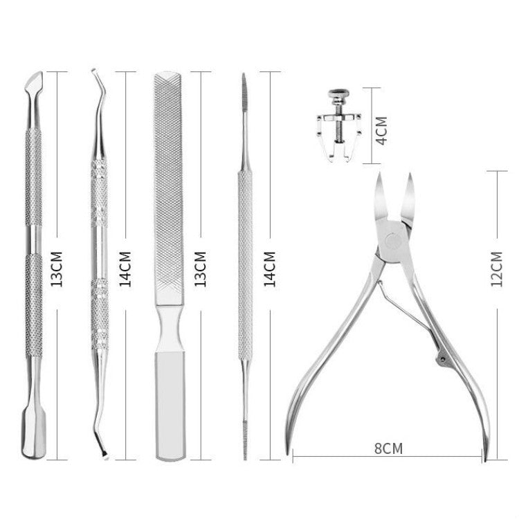 7 In 1 Stainless Steel Chick Pliers Nail Clippers Corrector Nail Picker Tool