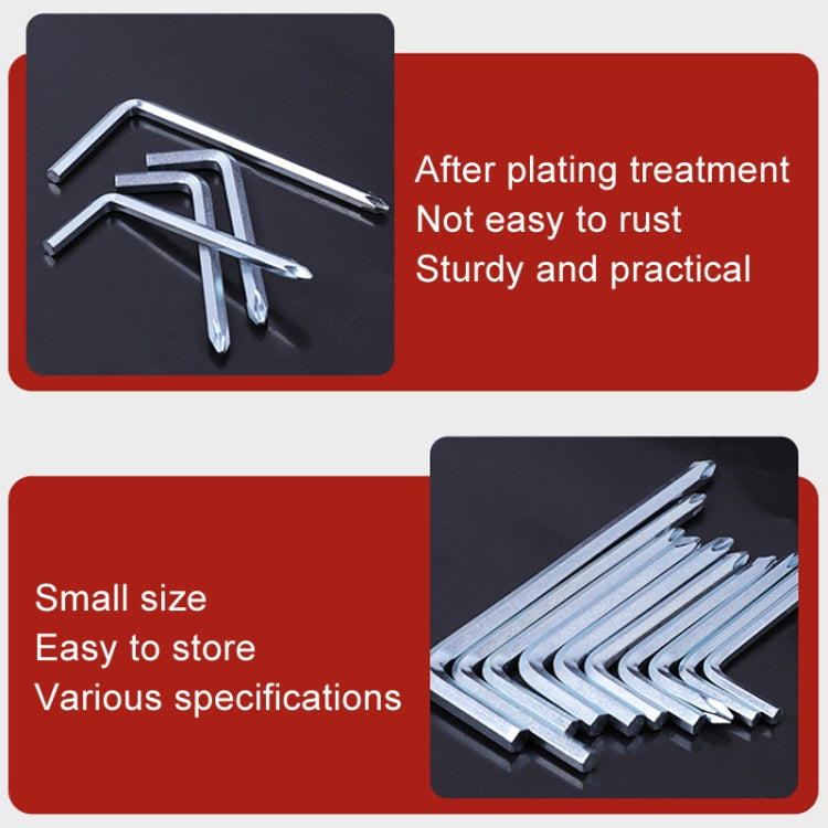 10pcs Screwdriver Hexagonal Wrench Scooter Repair Tools Cross Bit, Specification:4mm, Material:45 Steel