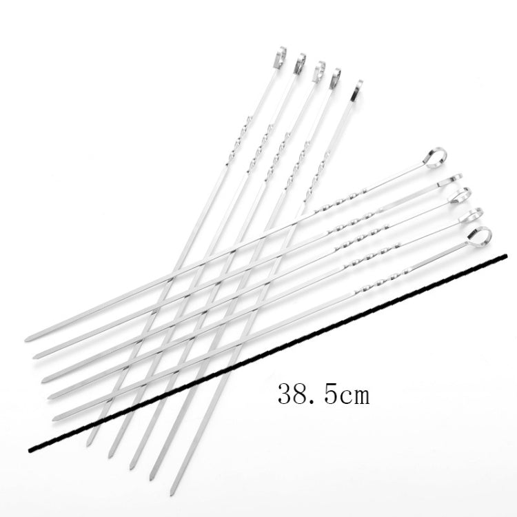 10pcs / Set Metal Square Flat Barbecue Stick BBQ Skewers