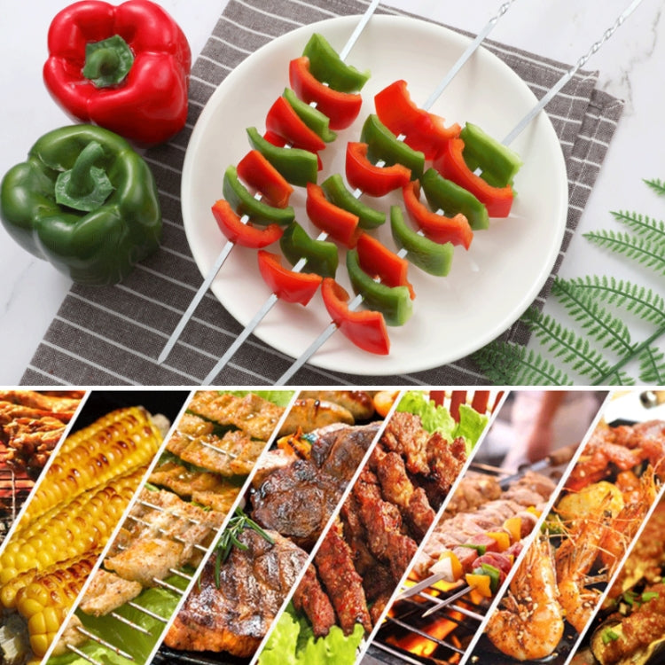 10pcs / Set Metal Square Flat Barbecue Stick BBQ Skewers