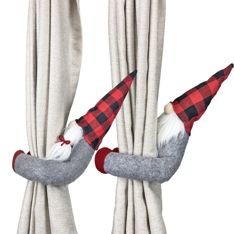 Christmas Decorations Curtain Door Curtain Buttons Festive Window Scene Arrangement Cartoon Doll Holding Buttons