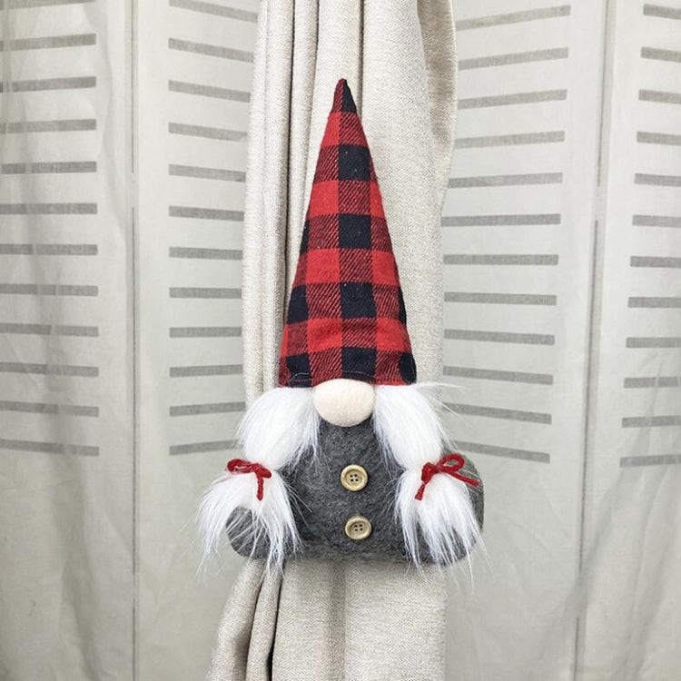 Christmas Decorations Curtain Door Curtain Buttons Festive Window Scene Arrangement Cartoon Doll Holding Buttons
