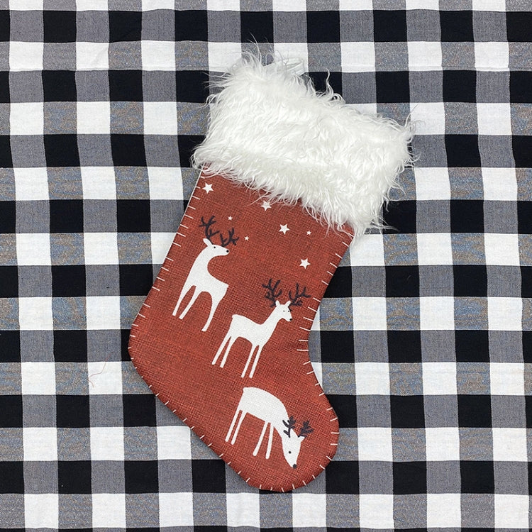 Christmas Elk Socks Ornaments Candy Gift Bags Holiday Decorations