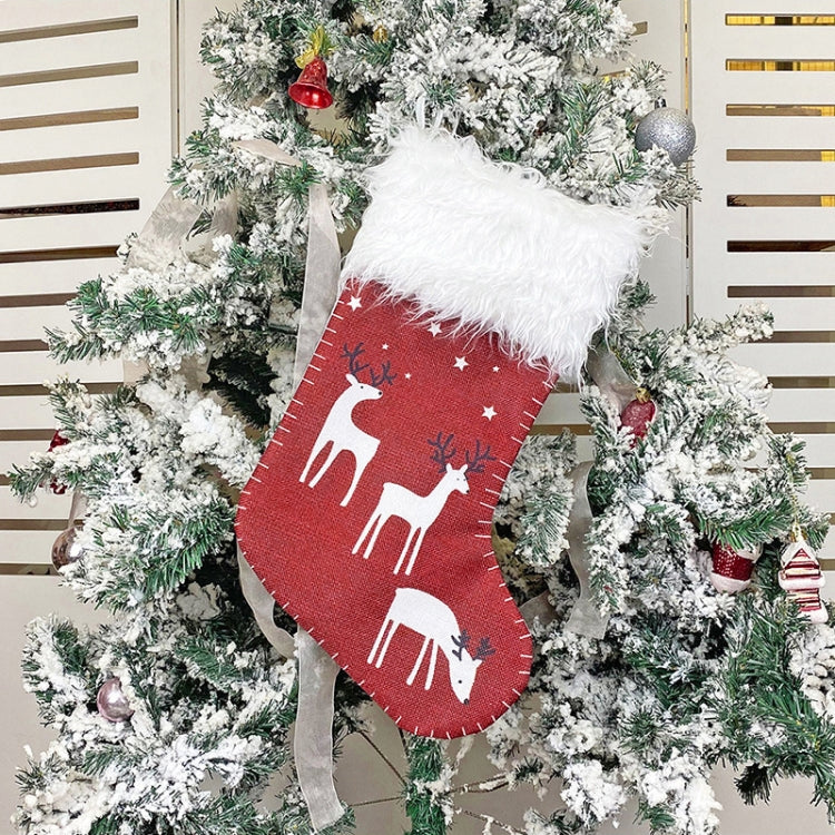 Christmas Elk Socks Ornaments Candy Gift Bags Holiday Decorations