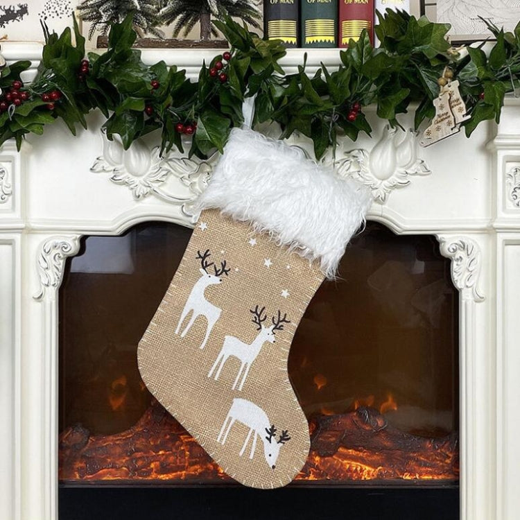 Christmas Elk Socks Ornaments Candy Gift Bags Holiday Decorations