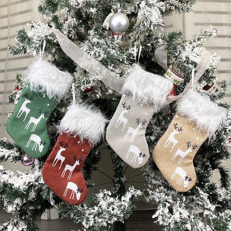 Christmas Elk Socks Ornaments Candy Gift Bags Holiday Decorations