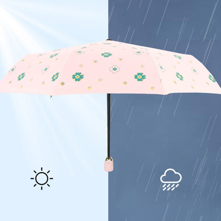 Student Vinyl Sunscreen Small Fresh Umbrella Folding Automatic Umbrella