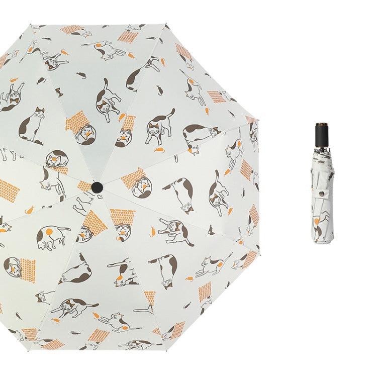 Small Fresh Sun and Rain Dual-use Folding Sunshade UV Protection Sunscreen Umbrella