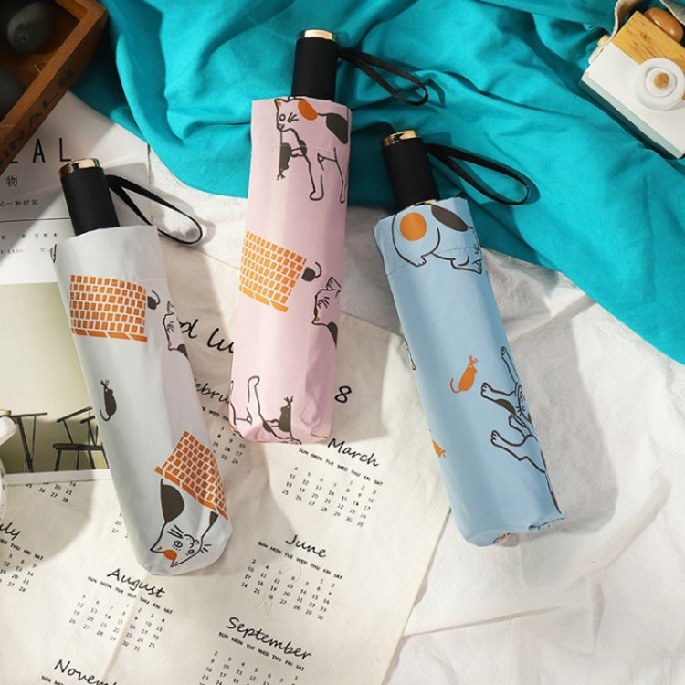 Small Fresh Sun and Rain Dual-use Folding Sunshade UV Protection Sunscreen Umbrella