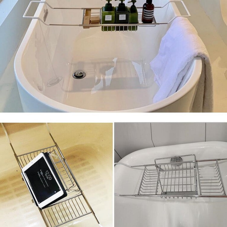 304 Stainless Steel Bathtub Rack Retractable Bracket Bathroom Shelf