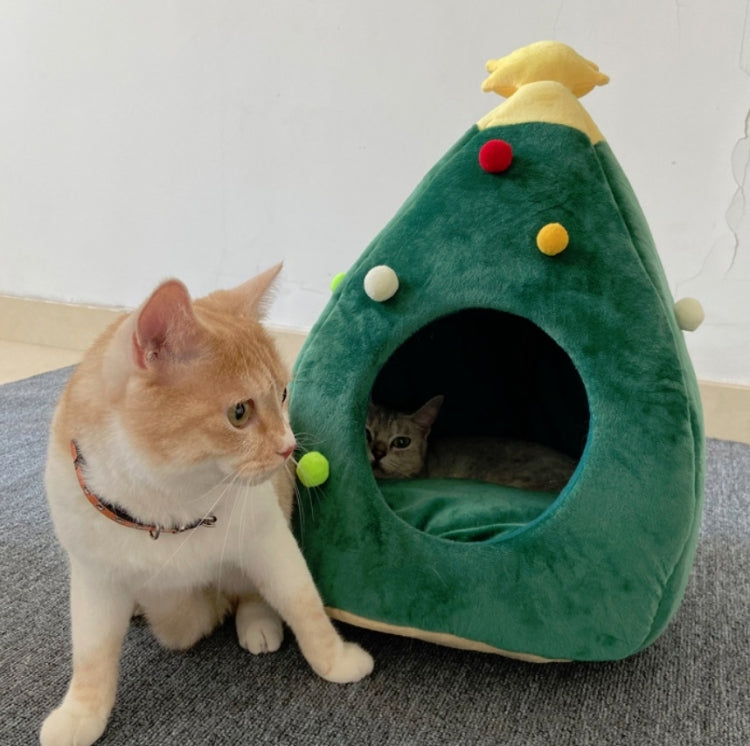 Christmas Tree Pet House Warm Winter Pet Supplies