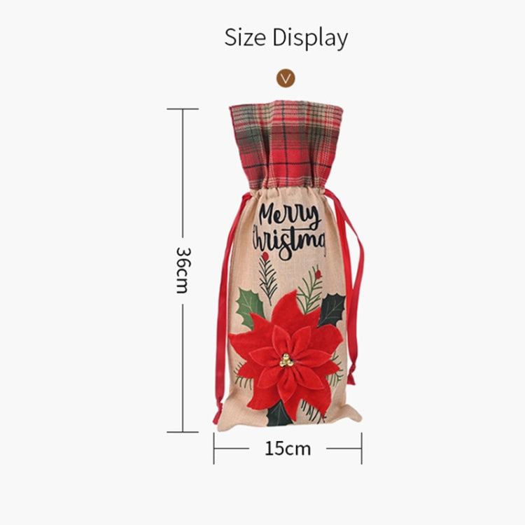 Christmas Decorations Imitation Linen Wine Bottle Cover