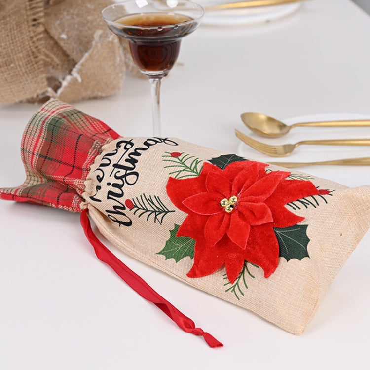 Christmas Decorations Imitation Linen Wine Bottle Cover