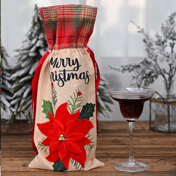 Christmas Decorations Imitation Linen Wine Bottle Cover