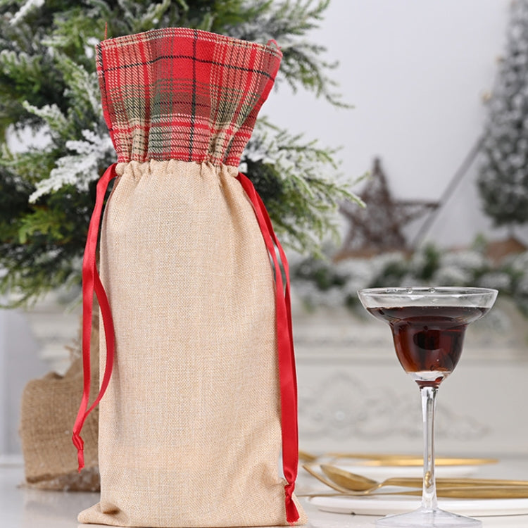 Christmas Decorations Imitation Linen Wine Bottle Cover