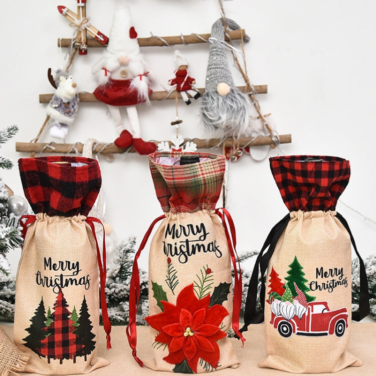 Christmas Decorations Imitation Linen Wine Bottle Cover