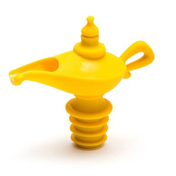 Creative Silicone Aladdin Magic Lamp Red Wine Bottle Pourer Manual Sealing Airless Bottle Stopper