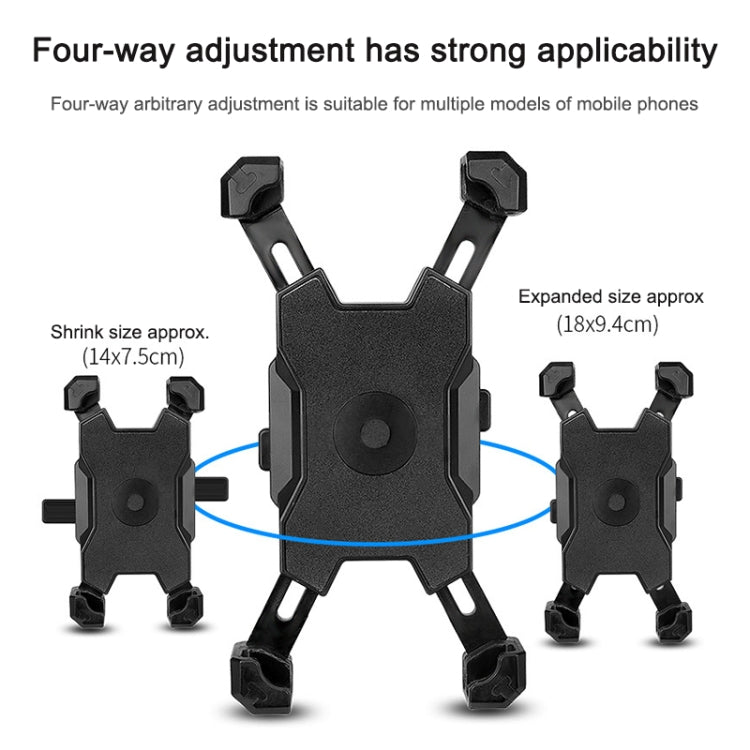Electric Bicycle Mobile Phone Holder Can Be Rotated 360-degree Mobile Phone Holder Four-way Adjustment Bracket for Motorcycle