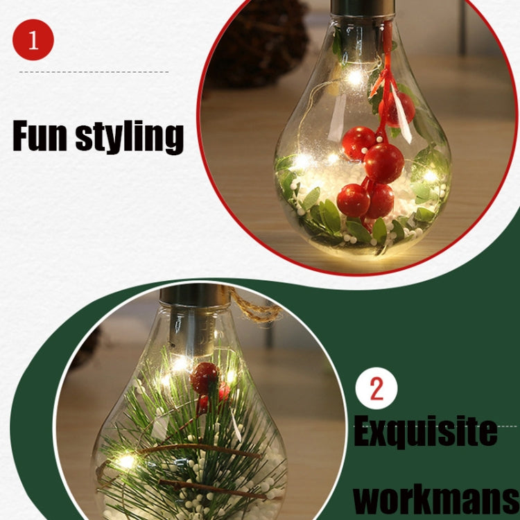 2 PCS LED Transparent Christmas Plastic Bulb Ball Christmas Tree Decoration Pendant