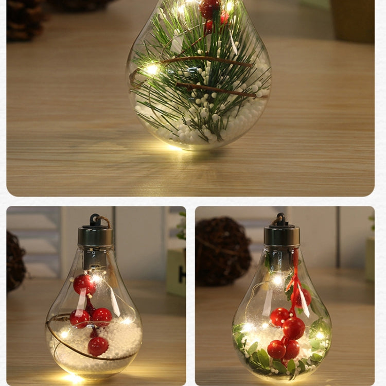 2 PCS LED Transparent Christmas Plastic Bulb Ball Christmas Tree Decoration Pendant