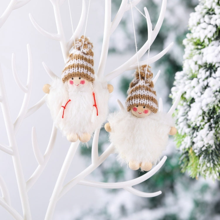 Creative Wooden Boy And Girl Cloak Set Doll  Christmas Tree Pendant