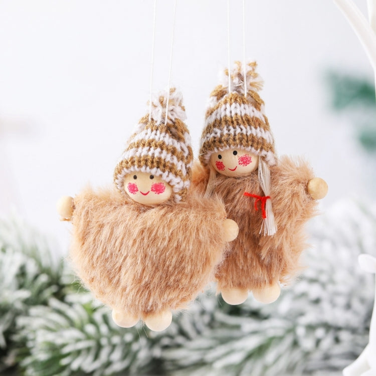 Creative Wooden Boy And Girl Cloak Set Doll  Christmas Tree Pendant