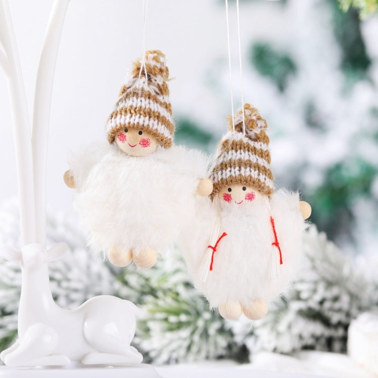 Creative Wooden Boy And Girl Cloak Set Doll  Christmas Tree Pendant