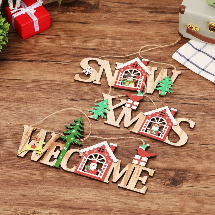 Christmas Wooden English Listing House Welcome Listing