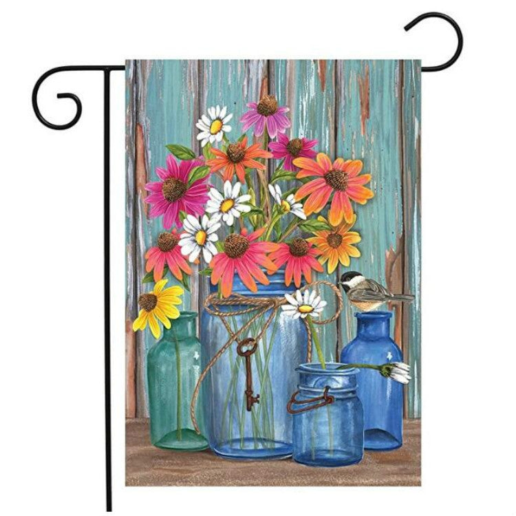 Linen Flower Series Garden Flag Garden Holiday Flag Double-sided Printing