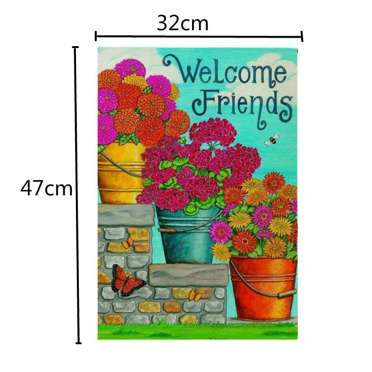 Linen Flower Series Garden Flag Garden Holiday Flag Double-sided Printing