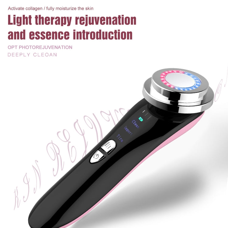 Facial Electronic Beauty Instrument Ultrasonic Ion Red And Blue Color Light Introduction Instrument