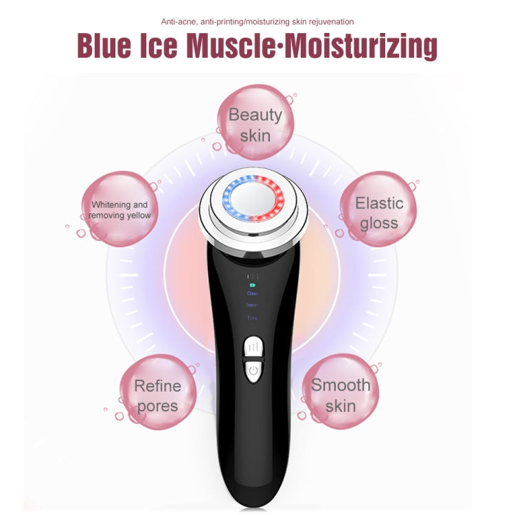 Facial Electronic Beauty Instrument Ultrasonic Ion Red And Blue Color Light Introduction Instrument