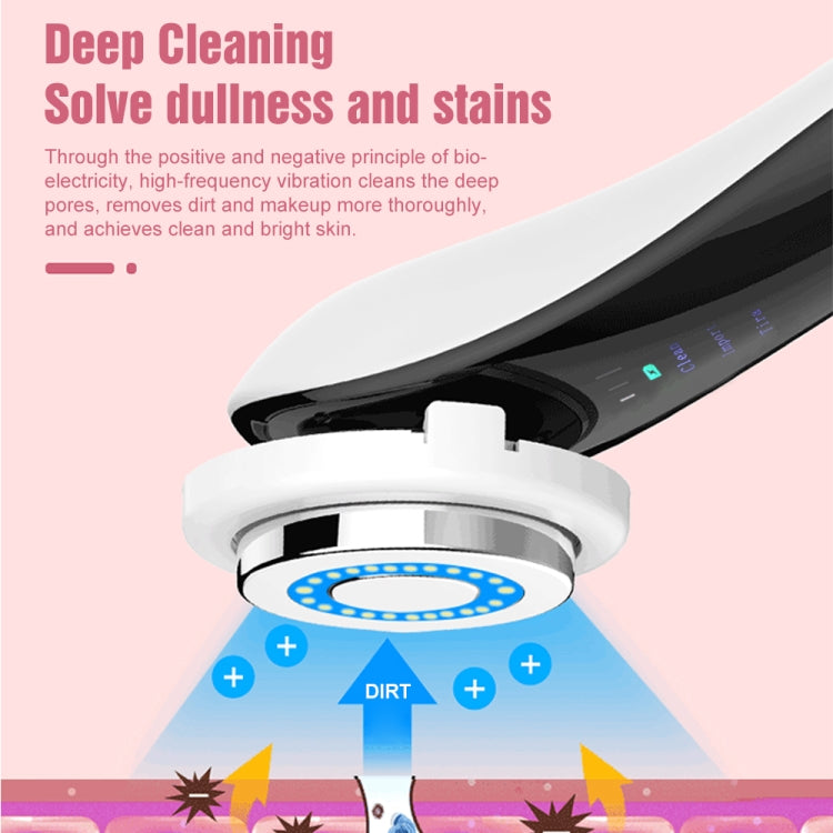 Facial Electronic Beauty Instrument Ultrasonic Ion Red And Blue Color Light Introduction Instrument