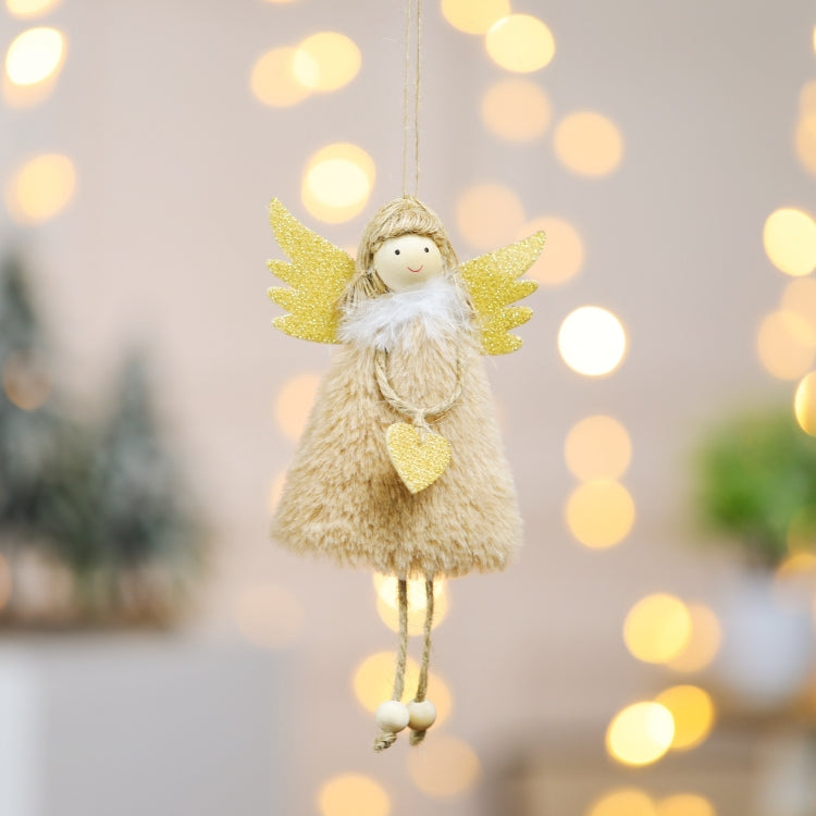 Christmas Decoration Pendant Love Plush Feather Angel Christmas Tree Pendant