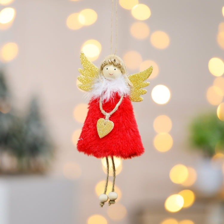 Christmas Decoration Pendant Love Plush Feather Angel Christmas Tree Pendant