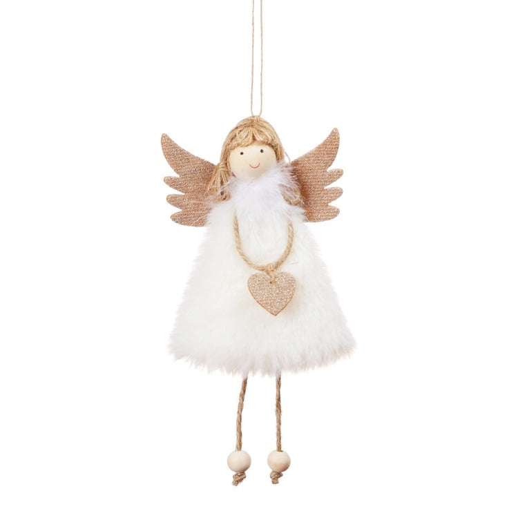 Christmas Decoration Pendant Love Plush Feather Angel Christmas Tree Pendant