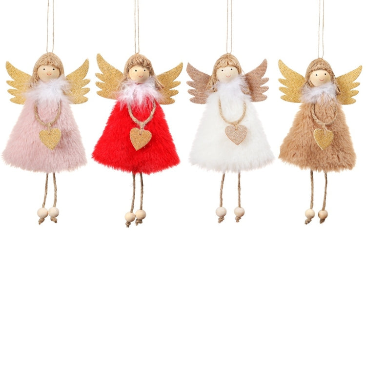 Christmas Decoration Pendant Love Plush Feather Angel Christmas Tree Pendant