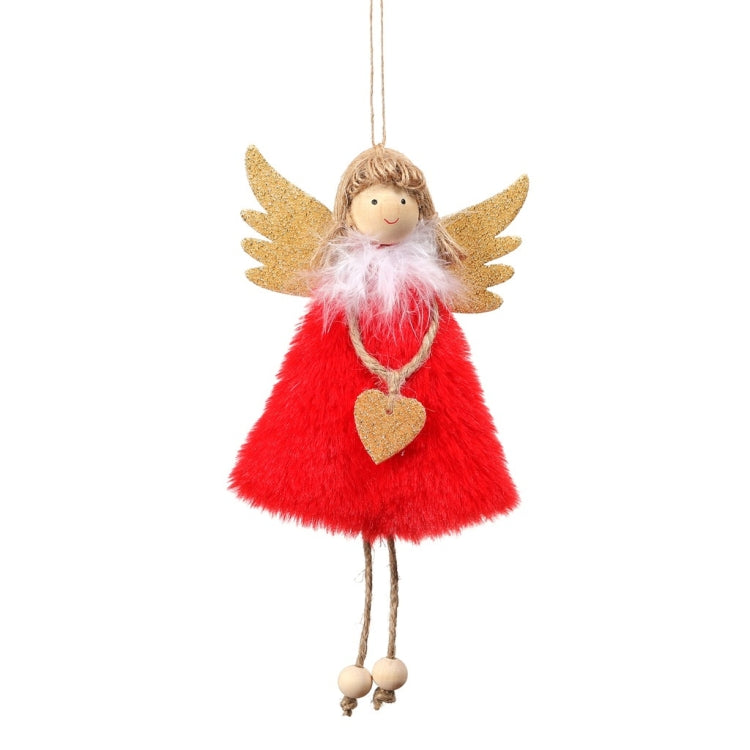 Christmas Decoration Pendant Love Plush Feather Angel Christmas Tree Pendant