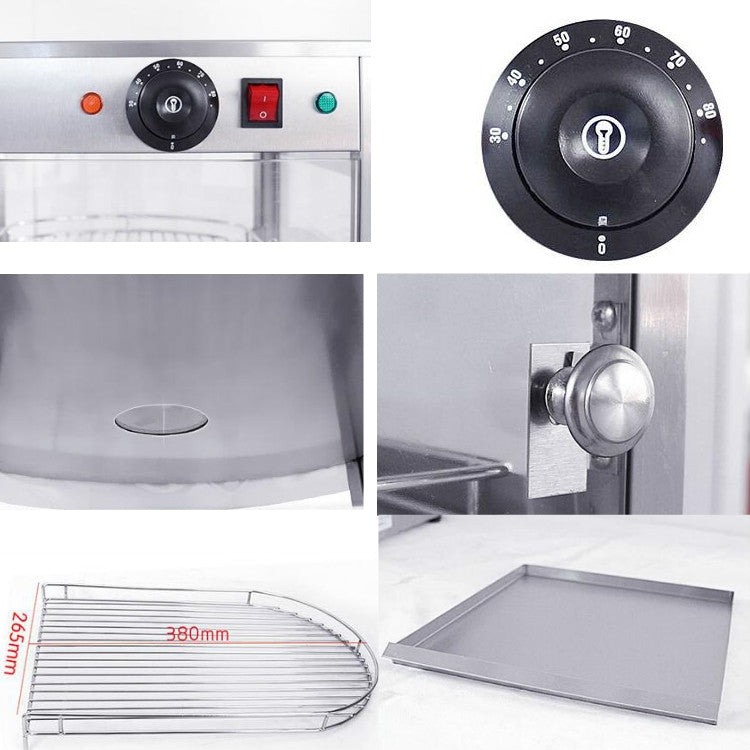 DH-1P Three-layer Electrical Heating Holding Cabinet Egg Tart Pizza Bread Food Heating Constant Temperature Holding Display Cabinet,  CN Plug