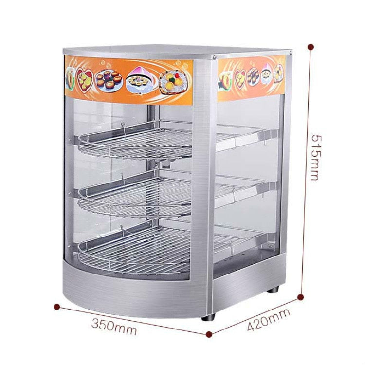 DH-1P Three-layer Electrical Heating Holding Cabinet Egg Tart Pizza Bread Food Heating Constant Temperature Holding Display Cabinet,  CN Plug