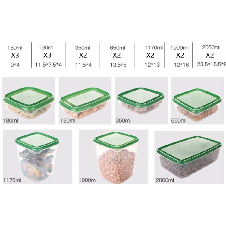 16 in 1 Household Fresh-keeping Box Set Refrigerator Freezing&Refrigerating Multifunctional Storage Box Set