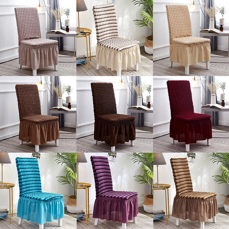 Bubble Skirt Chair Cover Household Elastic Universal One-piece  Seat Stool Cover Fabric Grid Chair Cover
