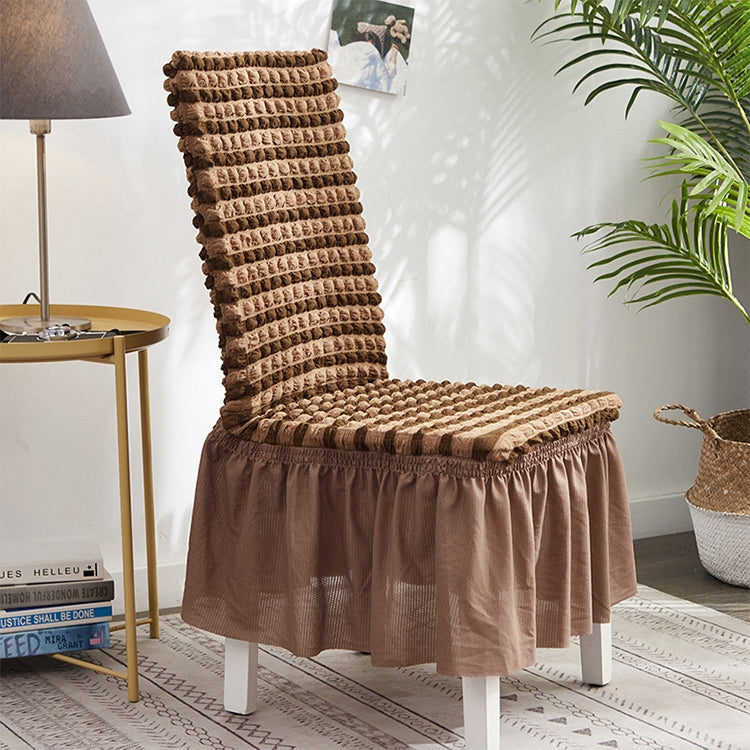 Bubble Skirt Chair Cover Household Elastic Universal One-piece  Seat Stool Cover Fabric Grid Chair Cover