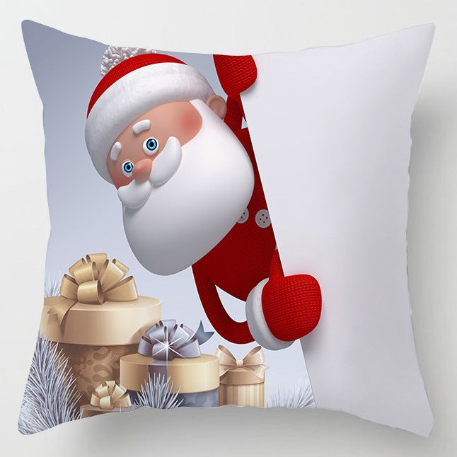 Christmas  Peach Skin Sofa Pillowcase Cartoon Living Room Bedroom Pillowcase Without Pillow Core