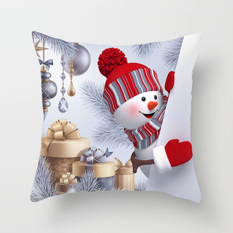 Christmas  Peach Skin Sofa Pillowcase Cartoon Living Room Bedroom Pillowcase Without Pillow Core